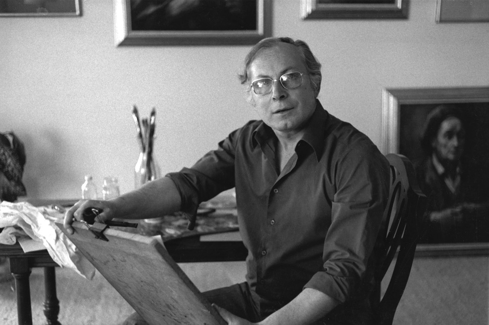 Artist Alan Sutherland in Studio